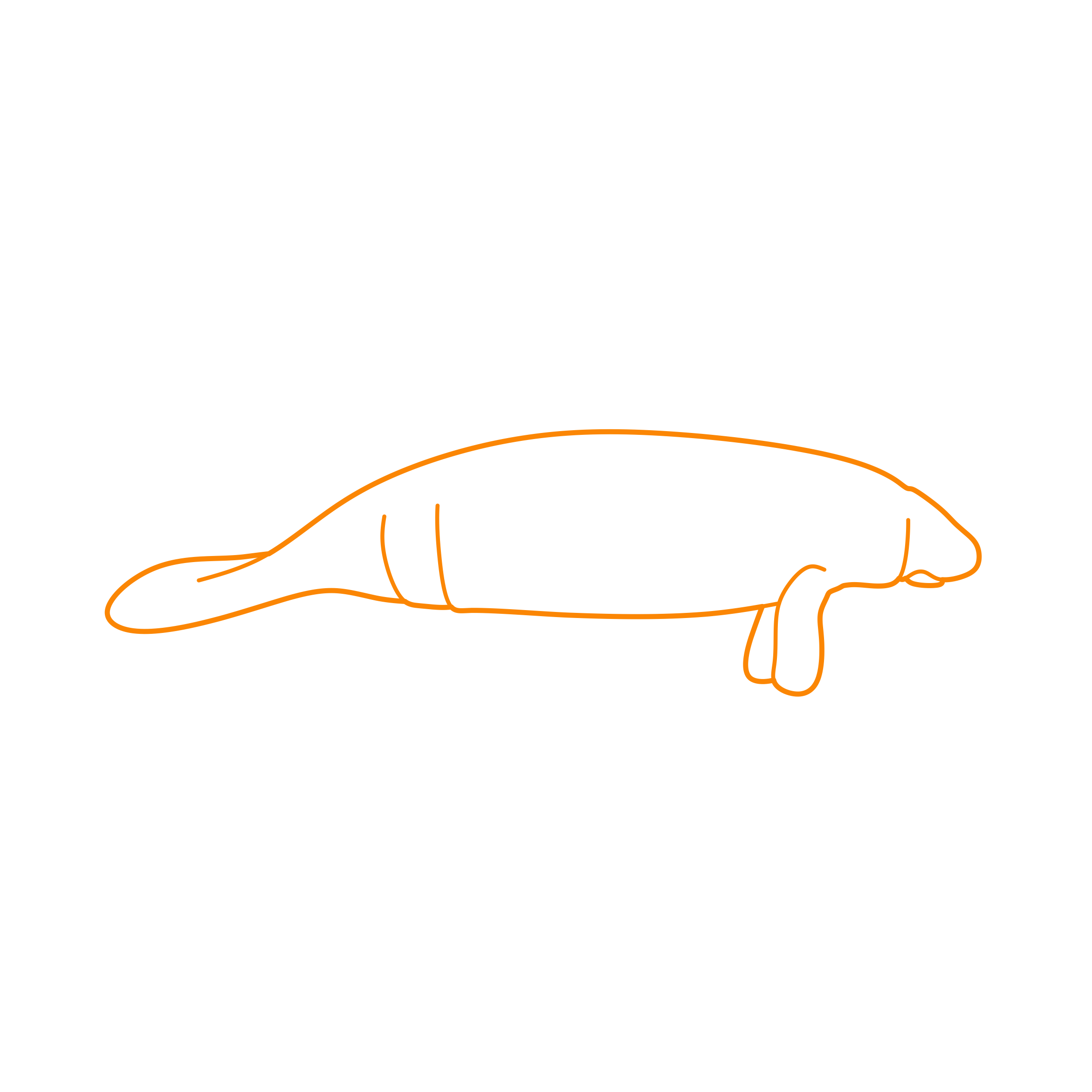 Animals Sea Cows West African Manatee Outline Svg Vector Free Vectors